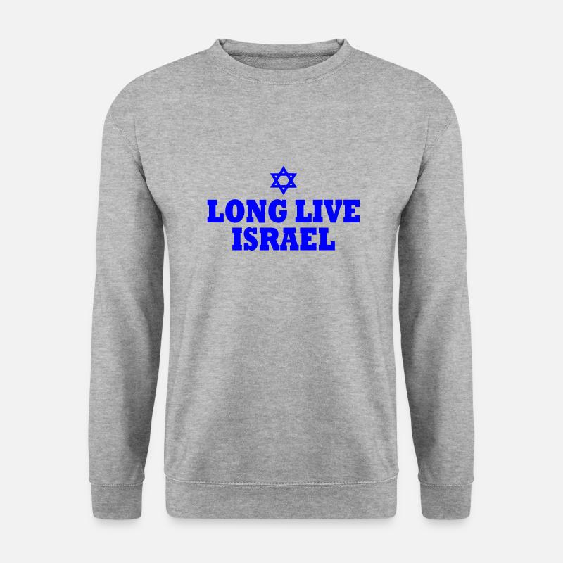 Long live israel - Unisex Pullover - Weißgrau meliert