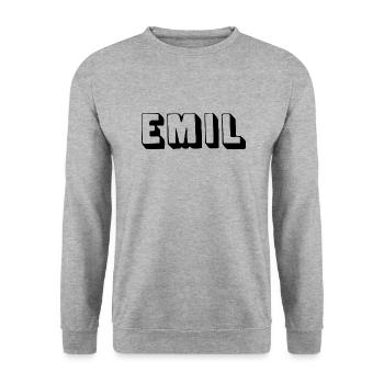 Name - Emil - Unisex Sweatshirt - salt & pepper - Front - Alina (178cm) & Michal (187cm)