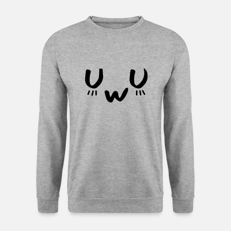 UwU - Unisex Pullover - Weißgrau meliert