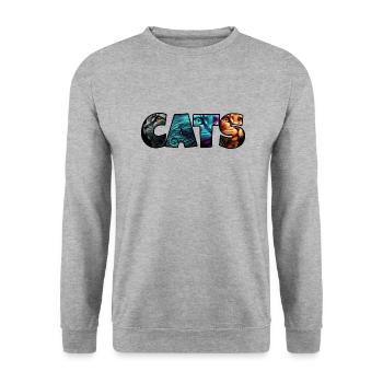 My Design - Unisex Pullover - Weißgrau meliert - Vorne - Alina (178cm) & Michal (187cm)