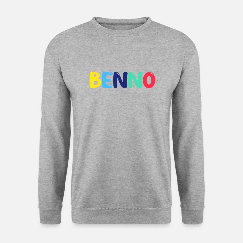 Name - Benno - Unisex Pullover - Weißgrau meliert