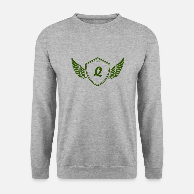 wappen Q - Unisex Pullover - Weißgrau meliert