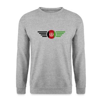 J’aime l’Afghanistan, T-shirt design de style élégance - Sweat-shirt Unisexe - gris chiné - Devant - Alina (178cm) & Michal (187cm)