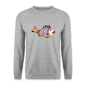 Poisson - Sweat-shirt Unisexe - gris chiné - Devant - Alina (178cm) & Michal (187cm)