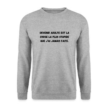 adulte - Sweat-shirt Unisexe - gris chiné - Devant - Alina (178cm) & Michal (187cm)
