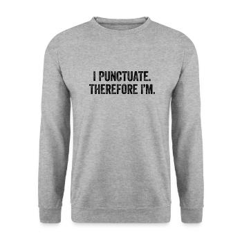 Sarcasme pour les fans de grammaire - Sweat-shirt Unisexe - gris chiné - Devant - Alina (178cm) & Michal (187cm)