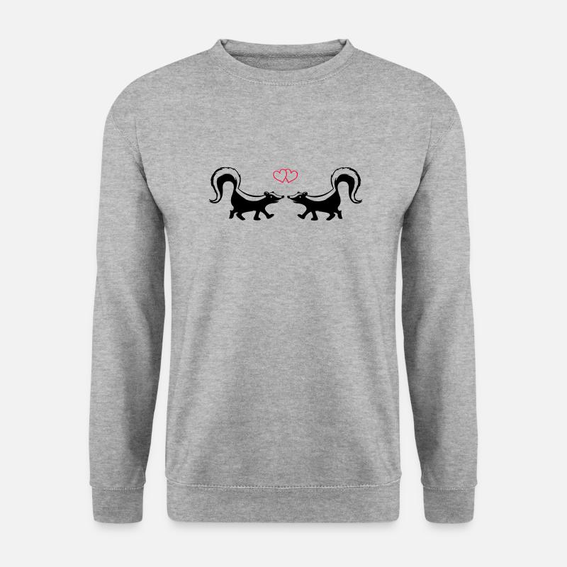 stinktier love - Unisex Pullover - Weißgrau meliert
