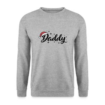 Père Noël Chapeau Papa Papa - Sweat-shirt Unisexe - gris chiné - Devant - Alina (178cm) & Michal (187cm)