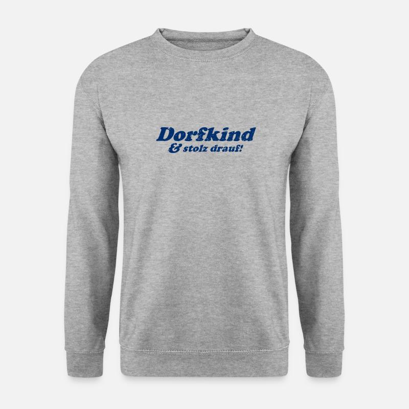 Dorfkind und stolz drauf! - Unisex Pullover - Weißgrau meliert