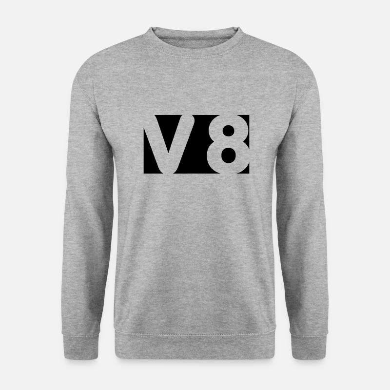 V8 - Farbwechsel möglich - Unisex Pullover - Weißgrau meliert