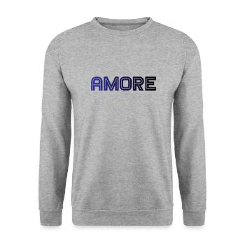 amore - Italia - Italy - Love Italian Love - Unisex Sweatshirt - salt & pepper - Front - Alina (178cm) & Michal (187cm)