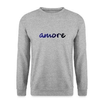 amore - Italia - Italy - Love - Liebe - Unisex Sweatshirt - salt & pepper - Front - Alina (178cm) & Michal (187cm)