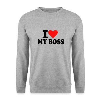 Boss - Chef - Unisex Pullover - Weißgrau meliert - Vorne - Alina (178cm) & Michal (187cm)