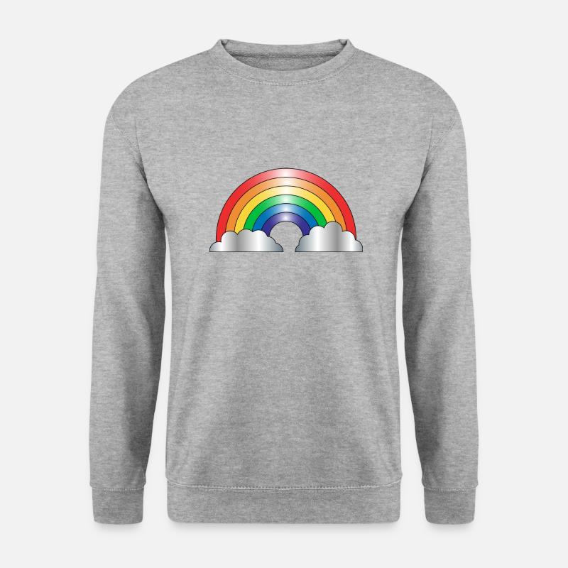 Regenbogen - Unisex Pullover - Weißgrau meliert