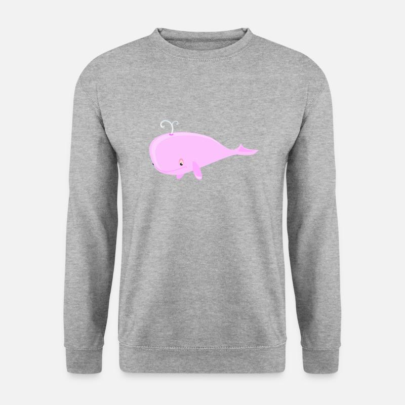 Wal Pink - Unisex Pullover - Weißgrau meliert