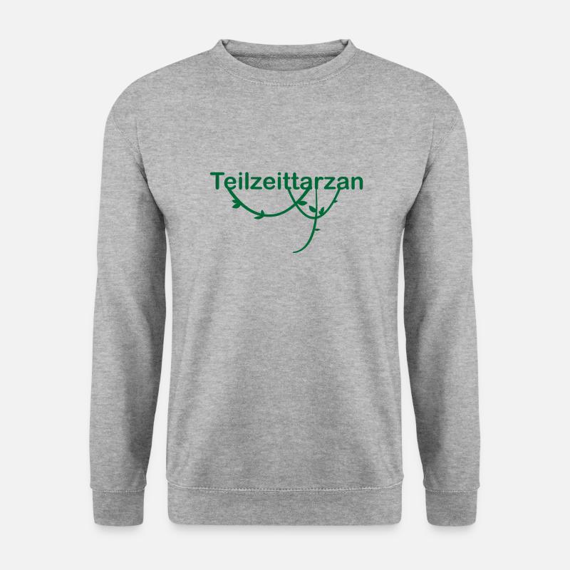 Teilzeittarzan mit Liane - Unisex Pullover - Weißgrau meliert