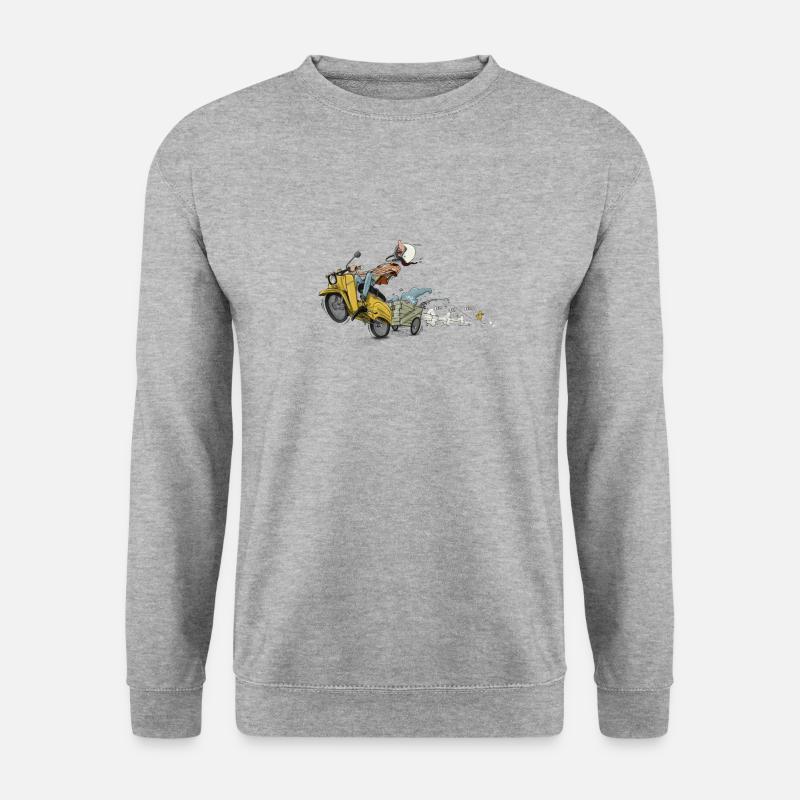 Simson Schwalbe DDR Ostalgie - Unisex Pullover - Weißgrau meliert