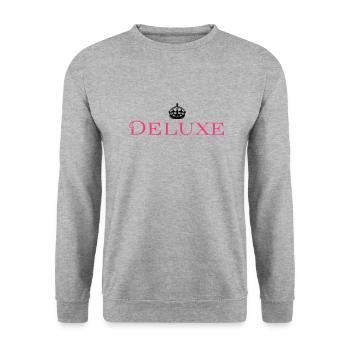 Deluxe Luxus Baby - Unisex Pullover - Weißgrau meliert - Vorne - Alina (178cm) & Michal (187cm)