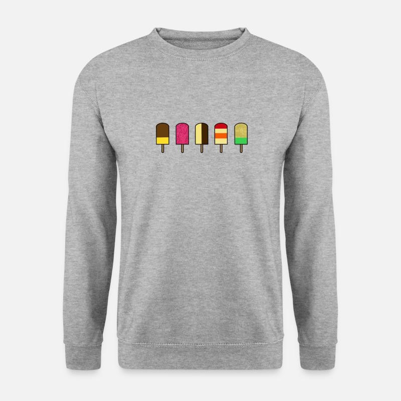 Eis, Eiscreme, Glace - Unisex Pullover - Weißgrau meliert