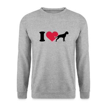 I love Boxer - Unisex Sweatshirt - salt & pepper - Front - Alina (178cm) & Michal (187cm)