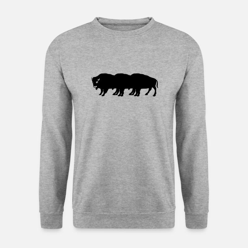 bisons - Unisex Pullover - Weißgrau meliert