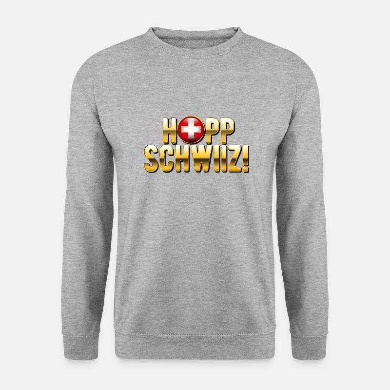 Hopp Schwiiz - Unisex Pullover - Weißgrau meliert