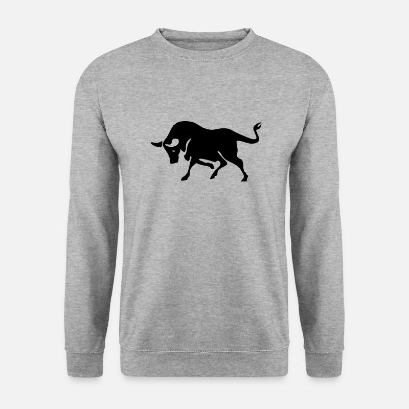 stier - Unisex Pullover - Weißgrau meliert