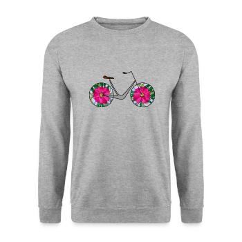 Bike - Unisex Sweatshirt - salt & pepper - Front - Alina (178cm) & Michal (187cm)