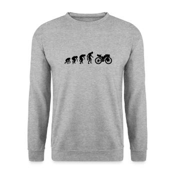 Bikepacking Evolution Bikepacker Bicycle Tour Idea - Unisex Sweatshirt - salt & pepper - Front - Alina (178cm) & Michal (187cm)
