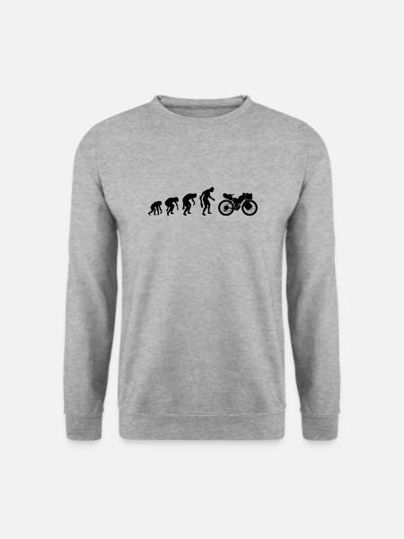 Bikepacking Evolution Bikepacker Bicycle Tour Idea - Unisex Sweatshirt - salt & pepper