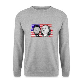 Franklin & Lincoln - Unisex Sweatshirt - salt & pepper - Front - Alina (178cm) & Michal (187cm)