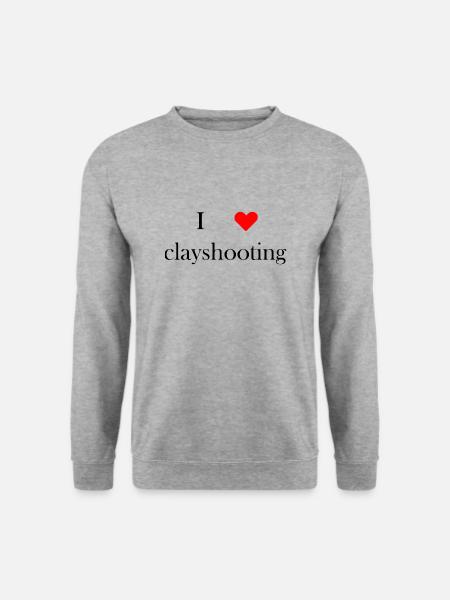 iloveclayshooting black - Sweat-shirt Unisexe - gris chiné