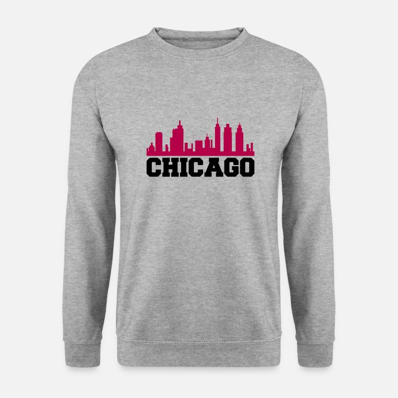 Chicago - Unisex Pullover - Weißgrau meliert