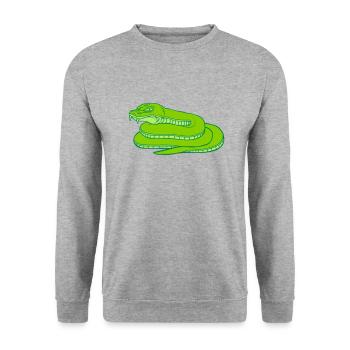 Böse gefährliche Schlange Design - Unisex Pullover - Weißgrau meliert - Vorne - Alina (178cm) & Michal (187cm)
