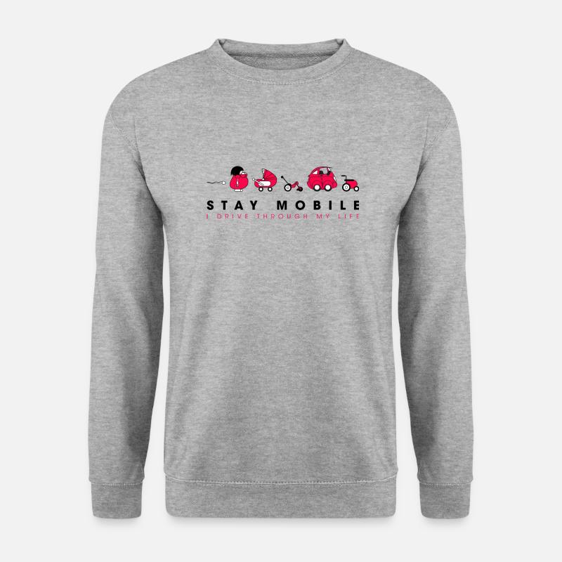 stay mobile - Unisex Pullover - Weißgrau meliert