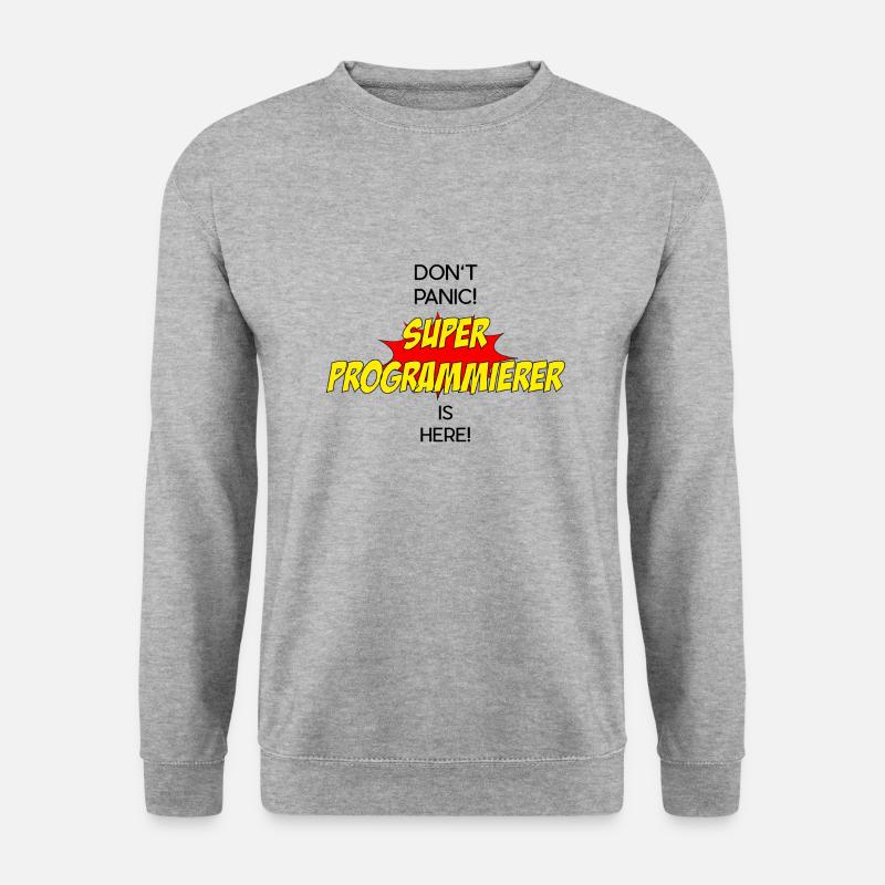 Super Programmierer / Super Programmer - Unisex Pullover - Weißgrau meliert