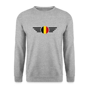 Belgium - Unisex Sweatshirt - salt & pepper - Front - Alina (178cm) & Michal (187cm)