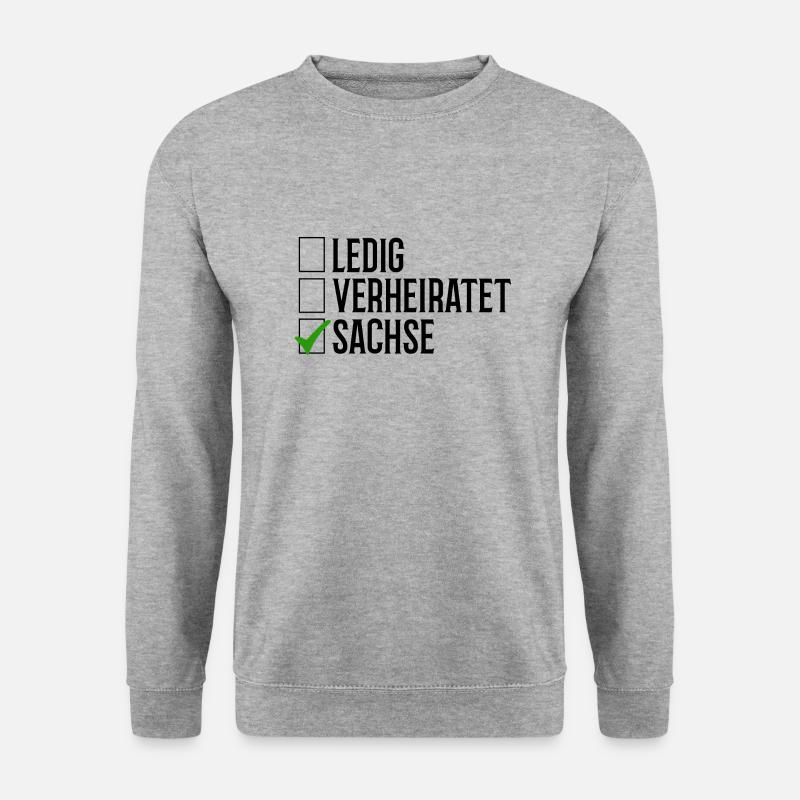 Sachsen Verheiratet Ledig - Unisex Pullover - Weißgrau meliert
