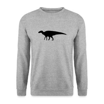 dino - Unisex Pullover - Weißgrau meliert - Vorne - Alina (178cm) & Michal (187cm)