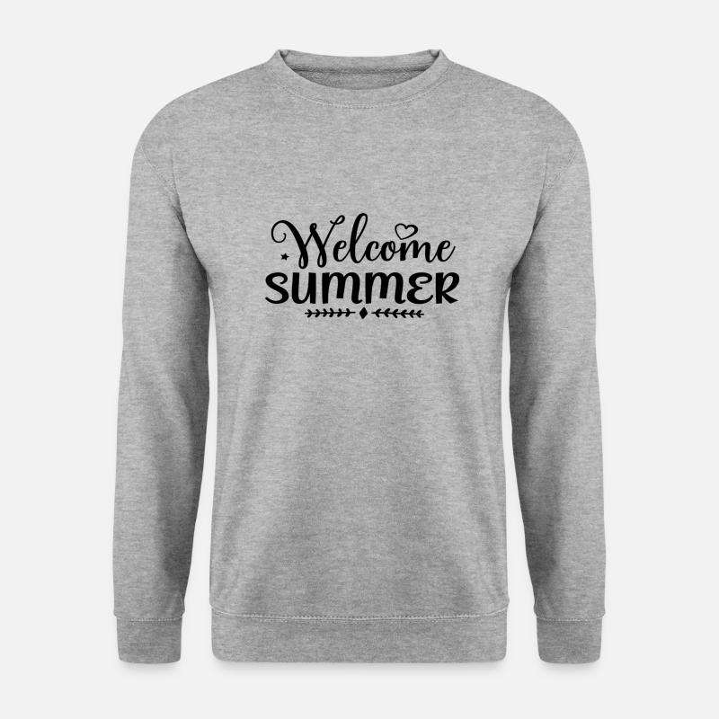 Welcome Summer - Unisex Pullover - Weißgrau meliert