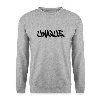 Unique - Unisex Sweatshirt - salt & pepper - Front - Alina (178cm) & Michal (187cm)