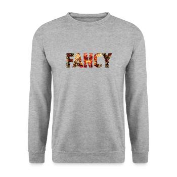 fancy bunt 1 - Unisex Pullover - Weißgrau meliert - Vorne - Alina (178cm) & Michal (187cm)