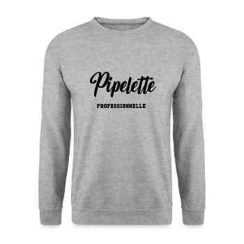 Pipelette professionnelle - Sweat-shirt Unisexe - gris chiné - Devant - Alina (178cm) & Michal (187cm)