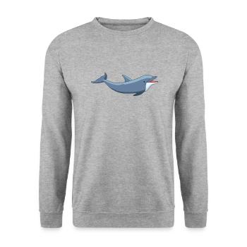 Meerestiere - Unisex Pullover - Weißgrau meliert - Vorne - Alina (178cm) & Michal (187cm)