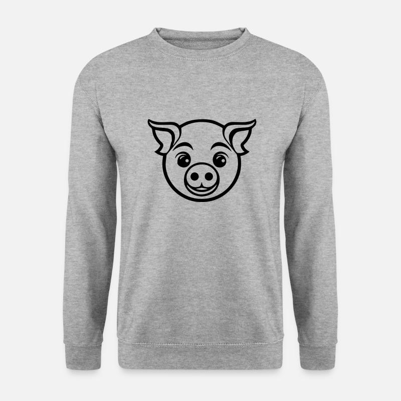 Schwein Schweinchen Sau - Unisex Pullover - Weißgrau meliert