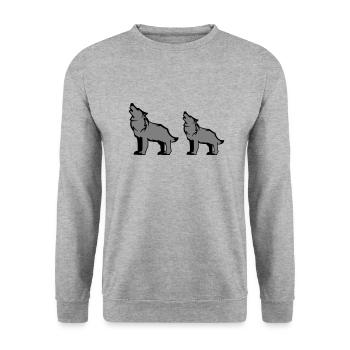 Meute de loups - Sweat-shirt Unisexe - gris chiné - Devant - Alina (178cm) & Michal (187cm)