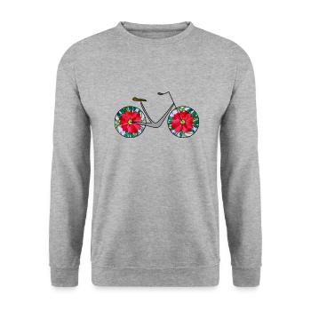 Bike - Unisex Sweatshirt - salt & pepper - Front - Alina (178cm) & Michal (187cm)
