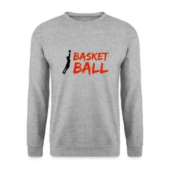 basketballer silhouette - Unisex Pullover - Weißgrau meliert - Vorne - Alina (178cm) & Michal (187cm)