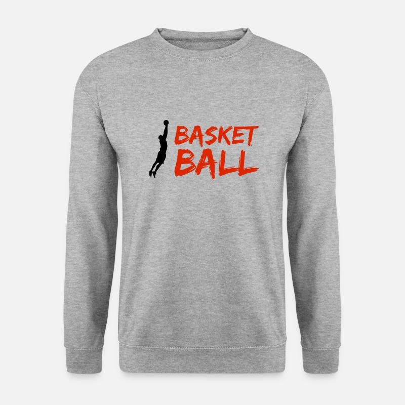 basketballer silhouette - Unisex Pullover - Weißgrau meliert