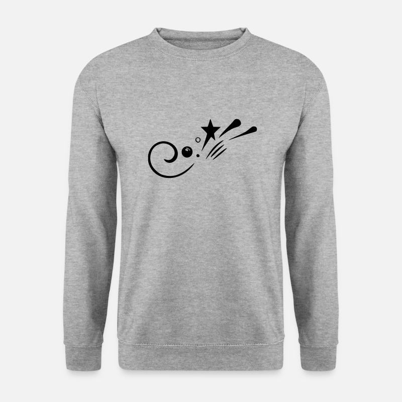 Schnörkel Sternschnuppe - Unisex Pullover - Weißgrau meliert